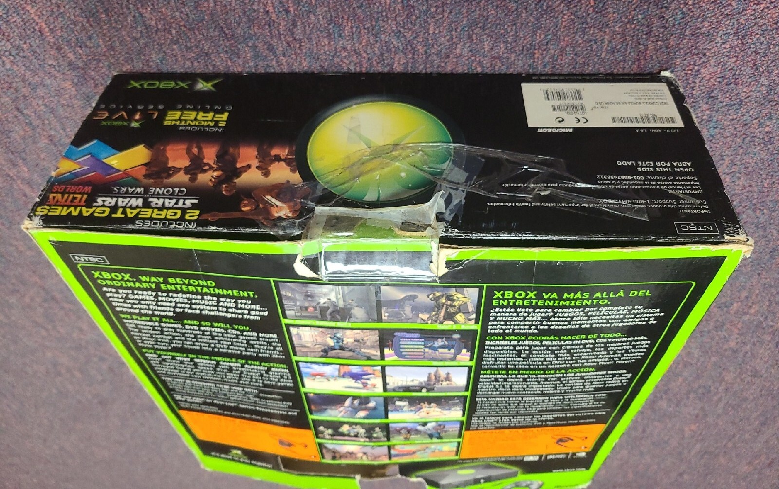 Original Microsoft Xbox Console System Stars Wars The Clone Wars Tetris World