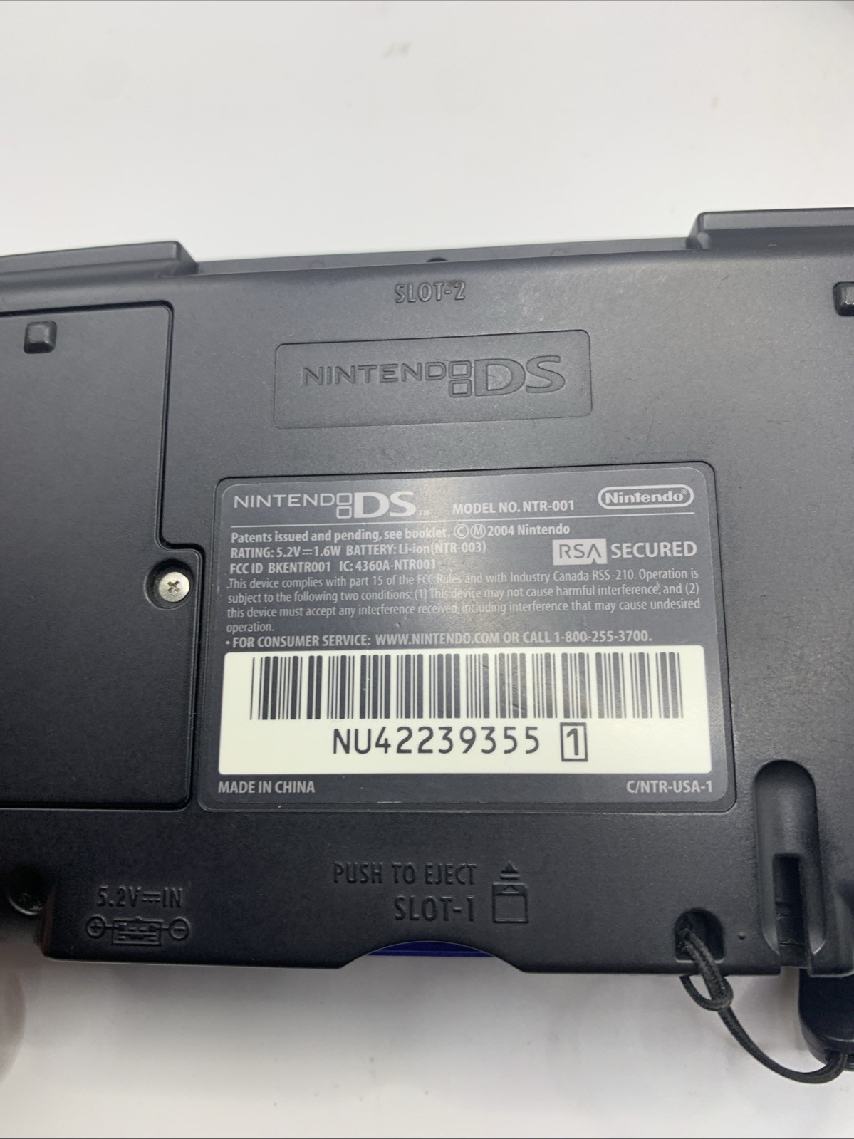 Nintendo Fat DS NTR-001 Console 2004 Blue, Tested Includes Charging Cord & Game