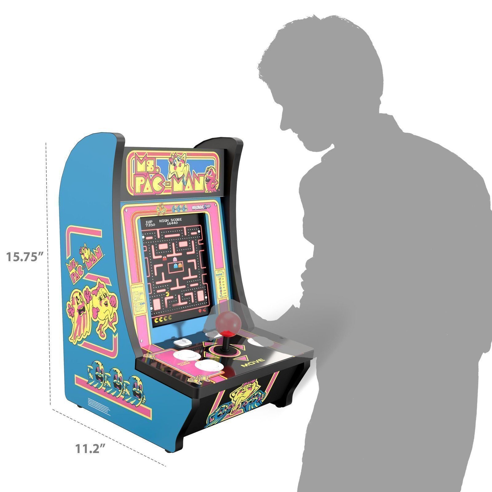 Arcade1Up Ms. Pac-Man Countercade 5-in-1 Arcade Machine 8″ A1U 1Y Warranty