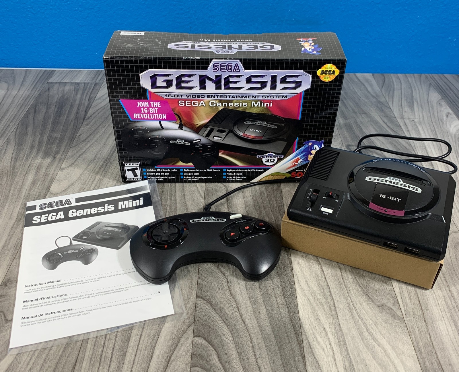 SEGA Genesis Mini Microconsole Plug n Play HDMI USB Power Adapter Cable Open Box