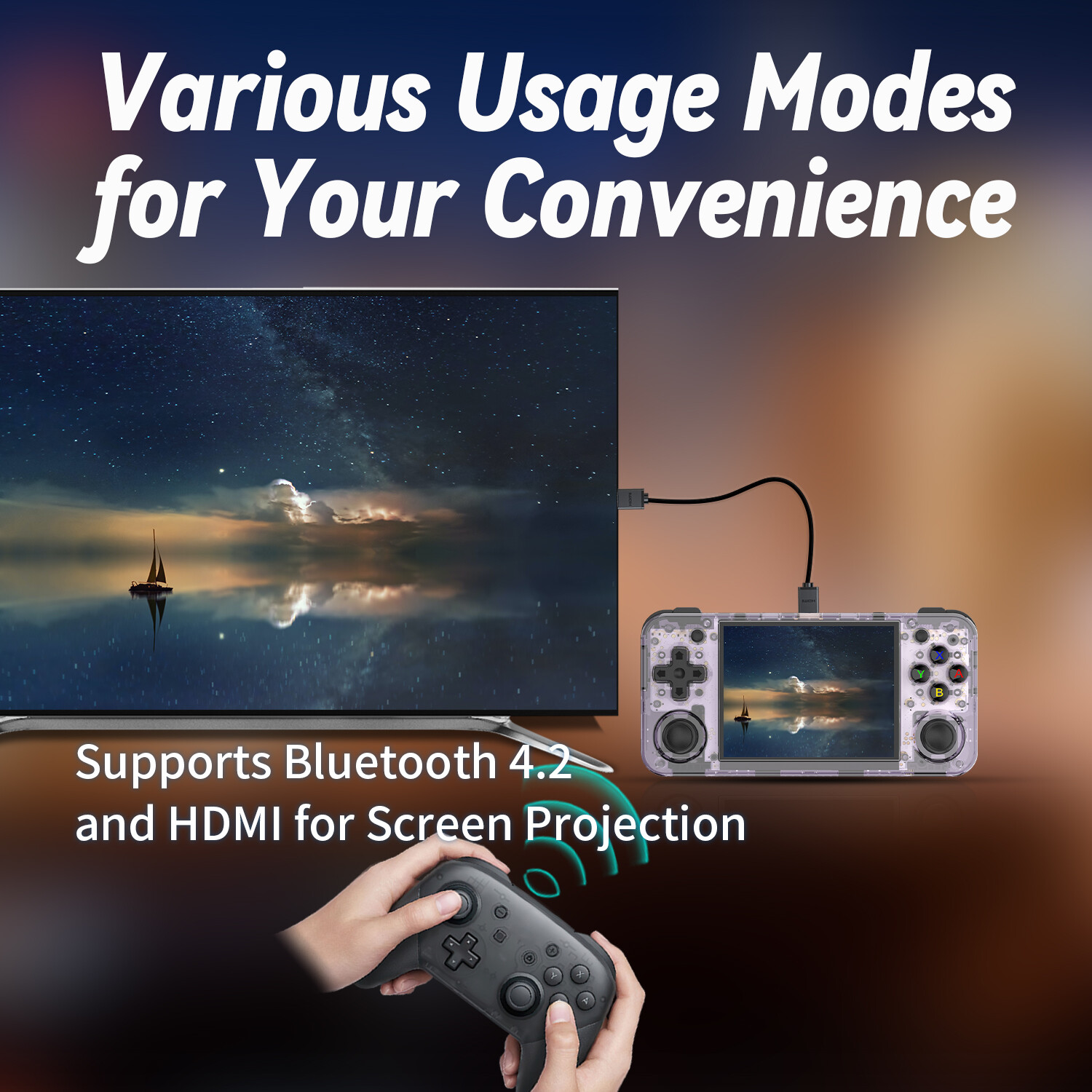 ANBERNIC RG35XX H handheld Game Console 3.5-inch IPS Screen 64G 5K+ Games Gifts
