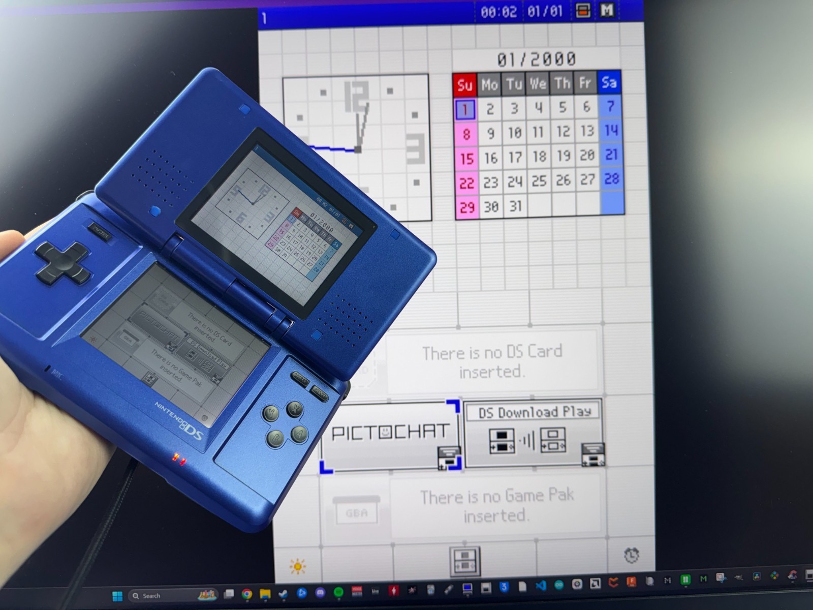 LOOPY USB-C INBUILT CAPTURE CARD Blue Pokemon Kyogr Original Nintendo DS Console