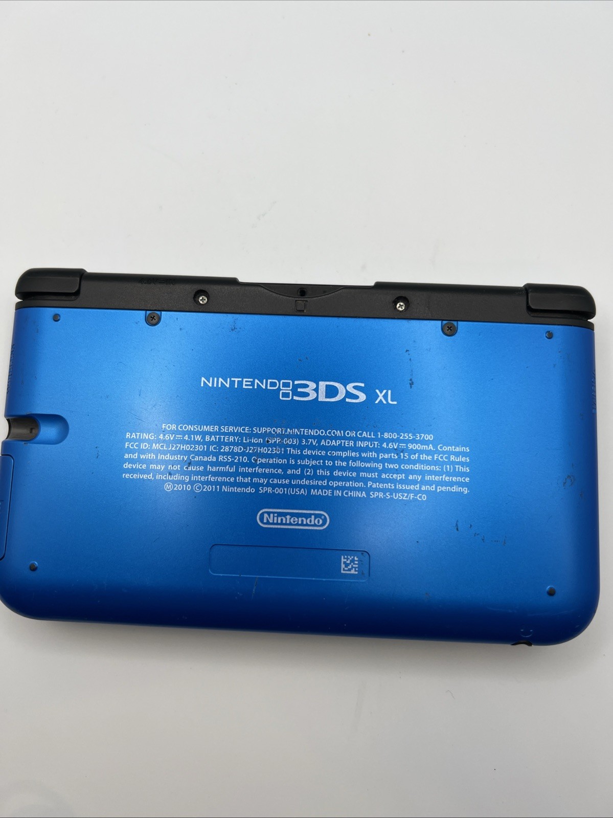 Nintendo 3DS XL Blue Black Handheld Console 2011 Works Charger, Games, NO STYLUS