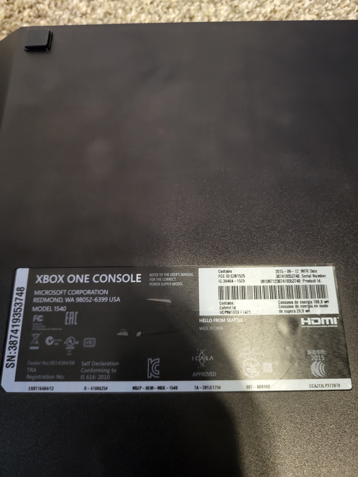 Microsoft Xbox One x 1TB 1540 Console Bundle with Controller, Cords & 6 Games