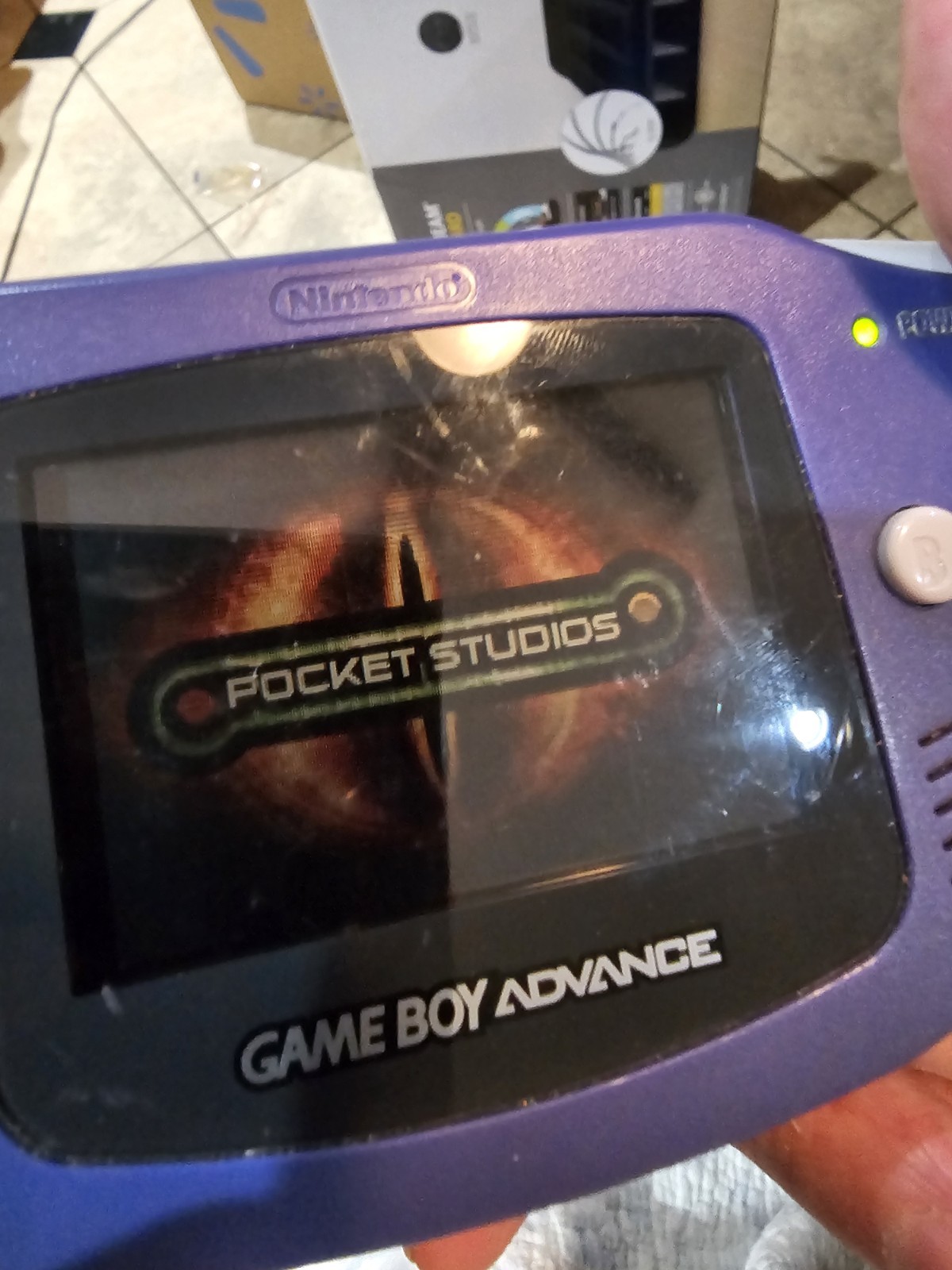 Nintendo Gameboy Advance Indigo Purple AGB-001 Handheld W/6 Games Lord Of Rings