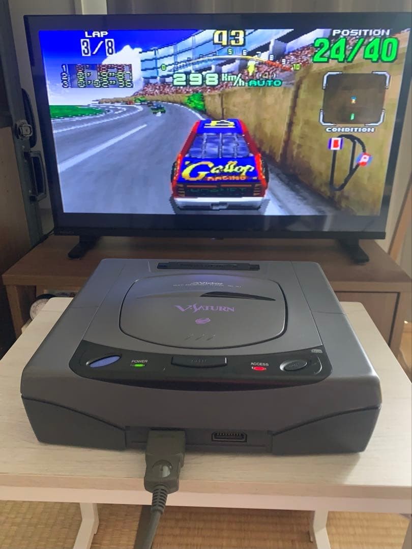 Victor V Saturn JVC RG-JX2 Video Console System Sega with 3Games Tested