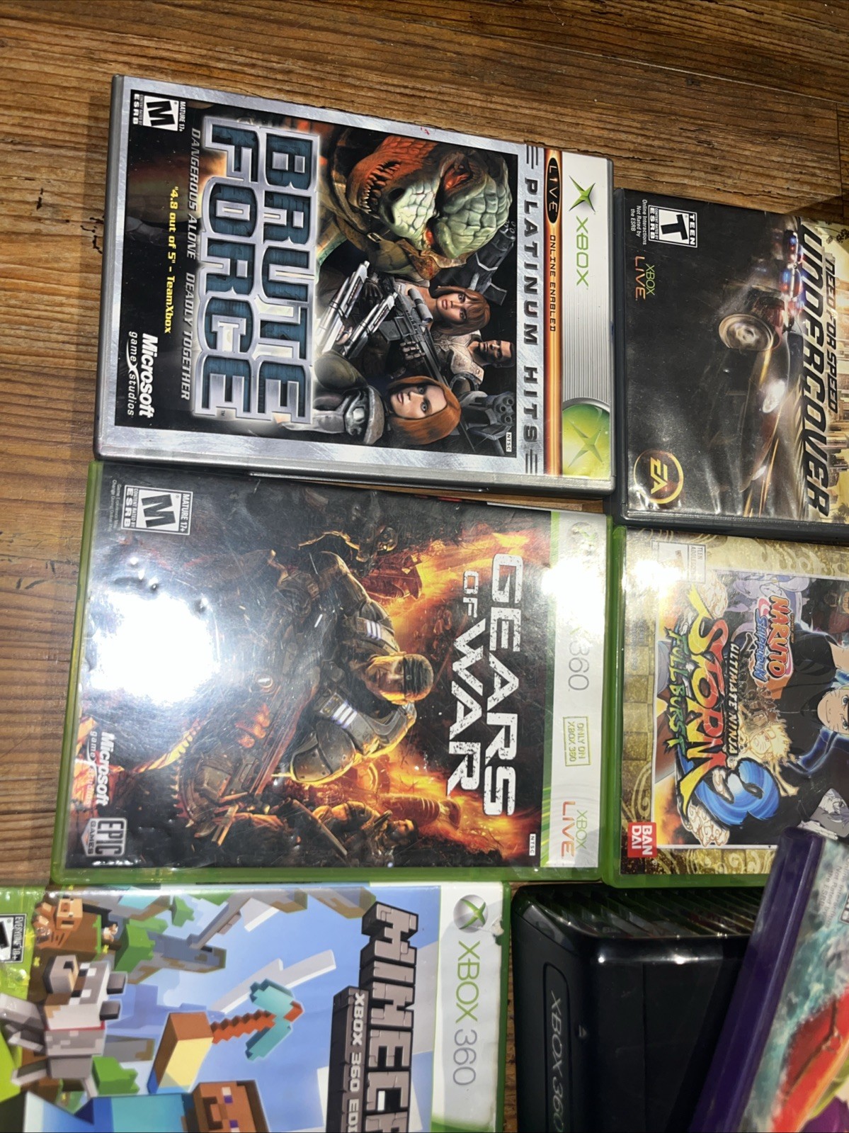 Microsoft Xbox 360 S 250gb Slim & Games – Console Box Cords Kinect Lot Bundle