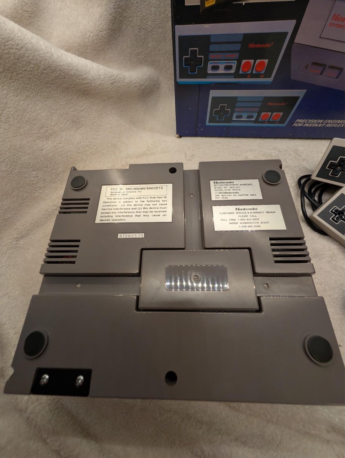 NINTENDO NES CONTROL DECK Complete in Box w Super Mario Bros 1987 No Styrofoam