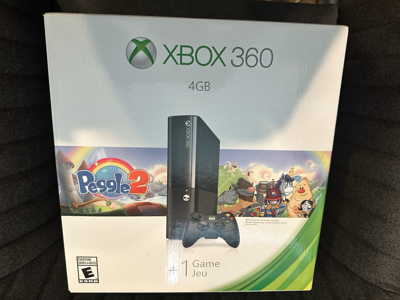 Microsoft Xbox 360 Black Console 4GB BRAND NEW FACTORY SEALED with Peggle 2