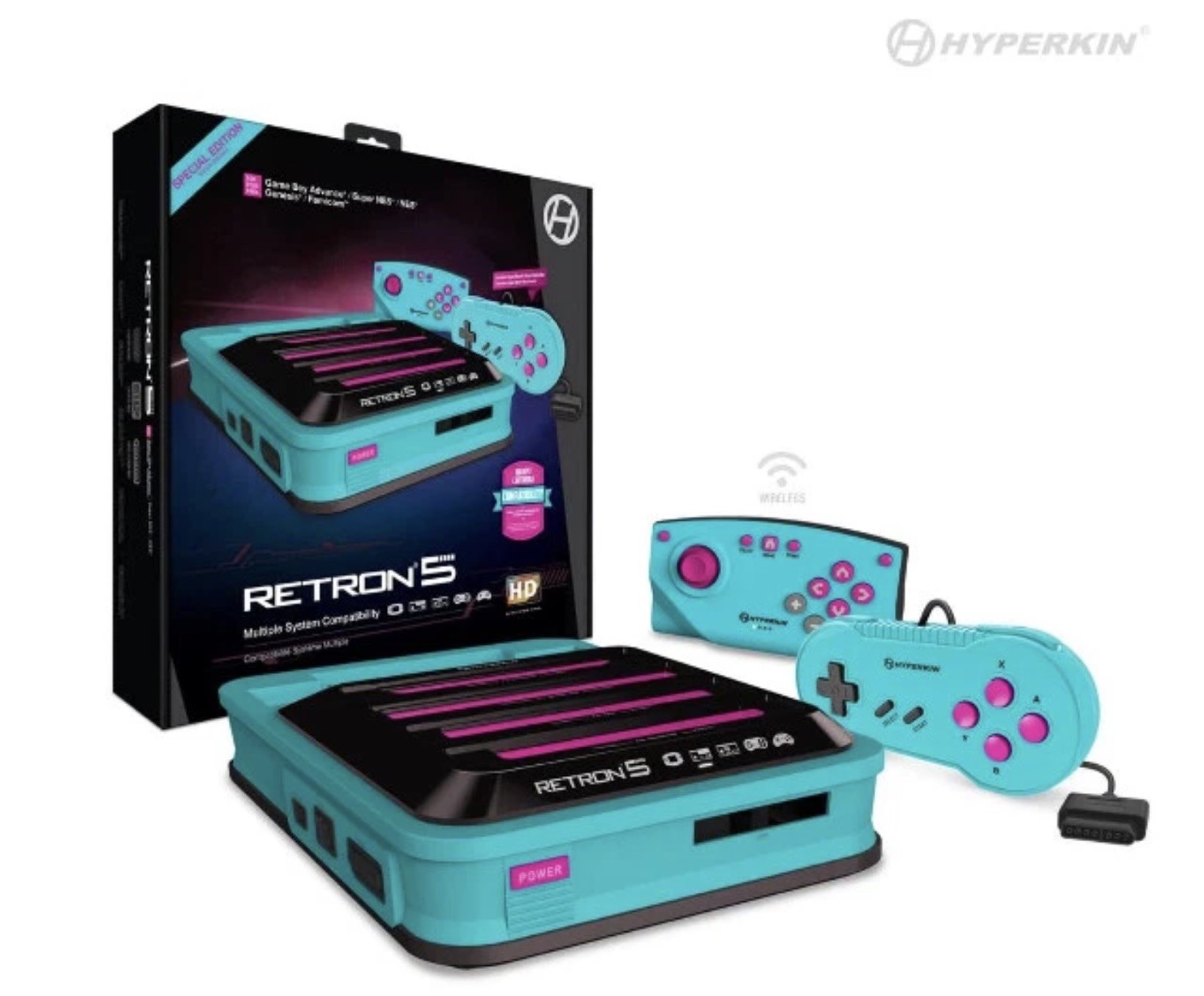 Hyperkin RetroN 5 HD Gaming Console Hyper Beach with box CIB complete