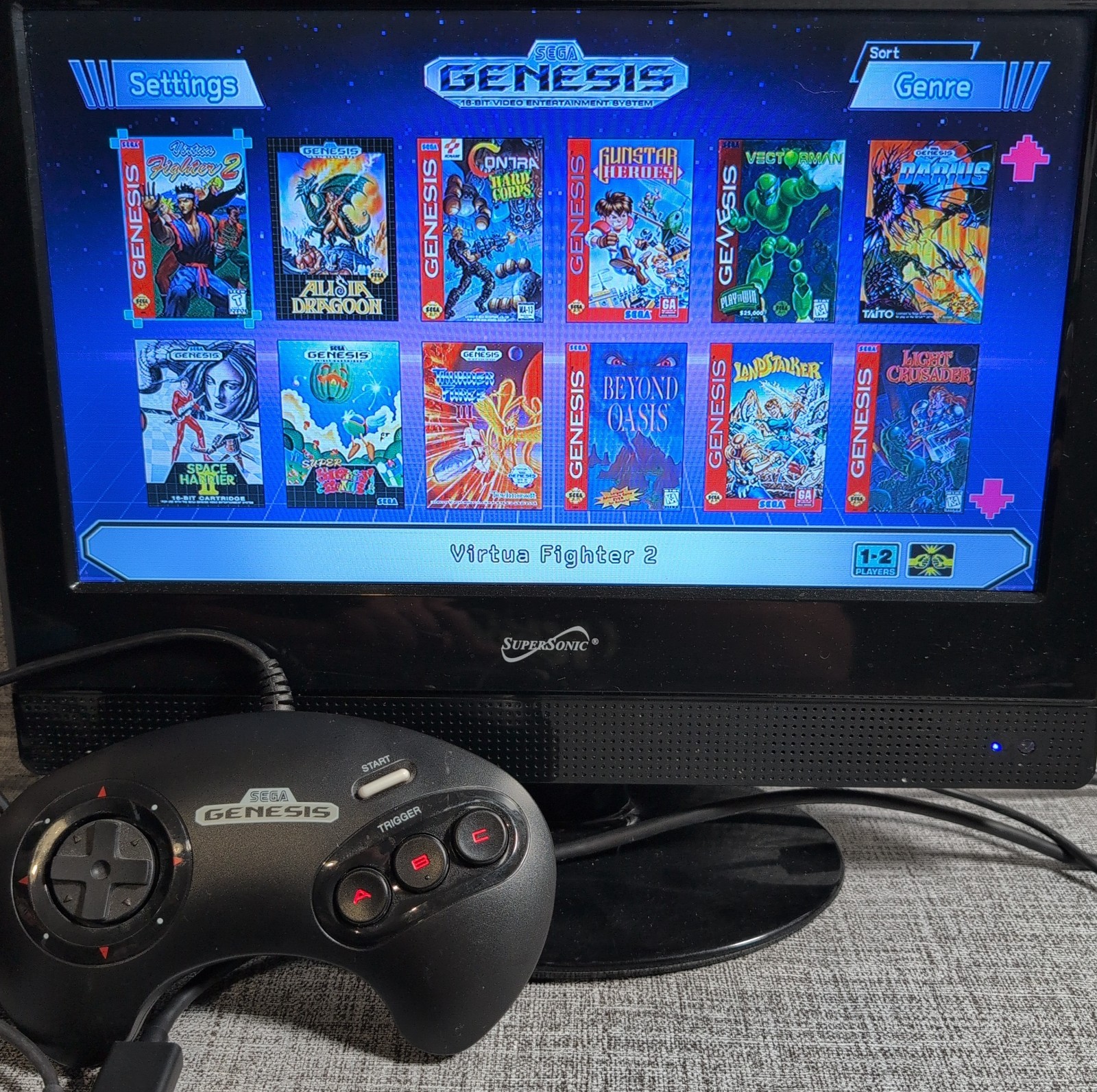 Sega Genesis Mini Authentic Console w/ Controllers & Cables Tested Working