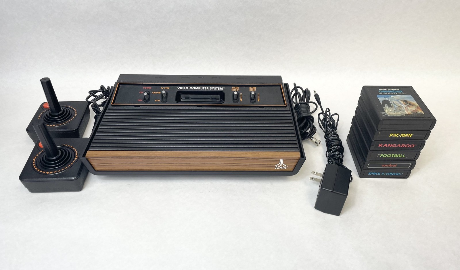 Atari CX-2600A Vintage 4 Switch Console W/ 2 Joysticks And 6 Games