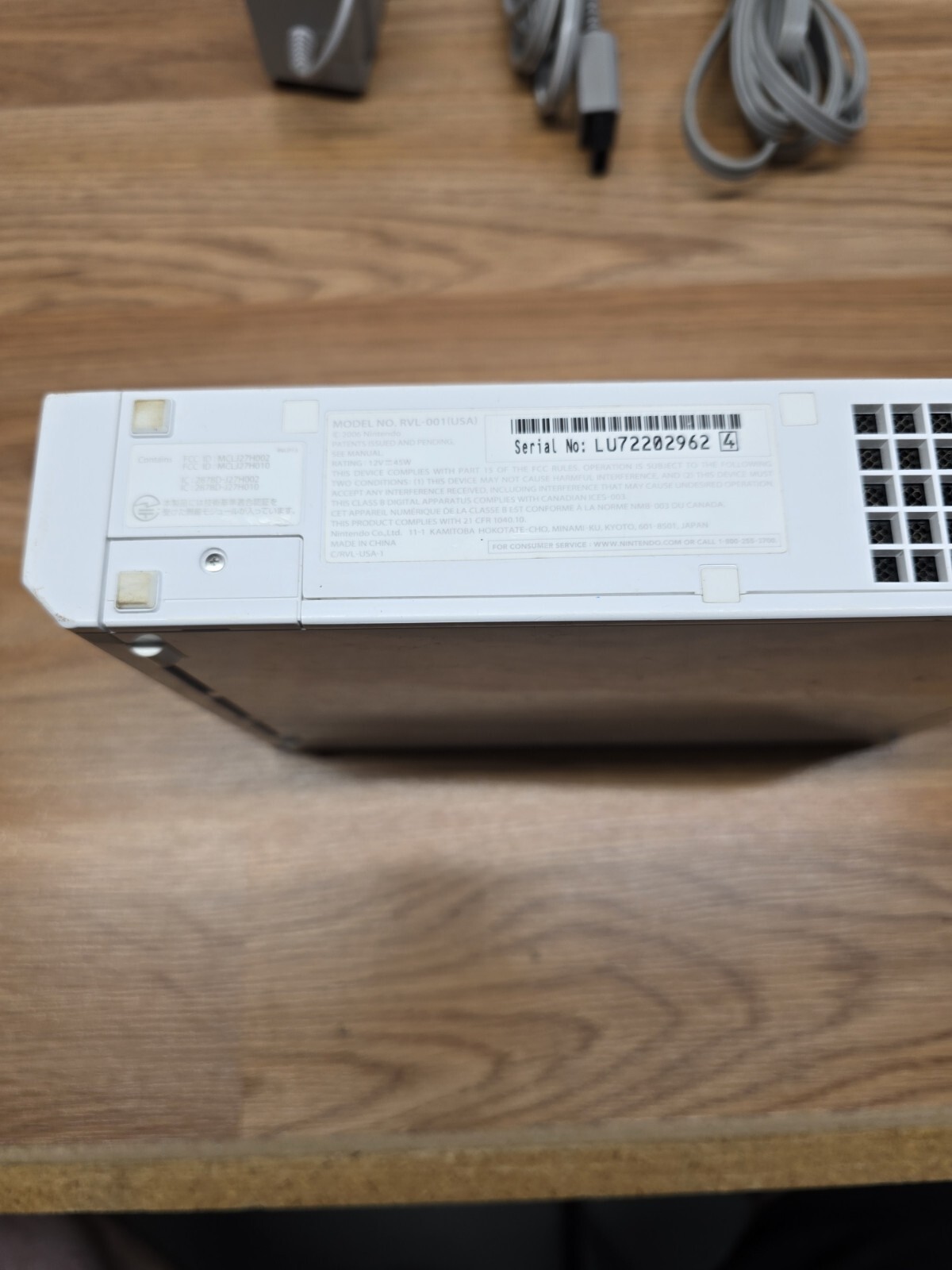 Nintendo Wii RVL-001 Console POWERS ON Power Supply And Tv Connection Untested