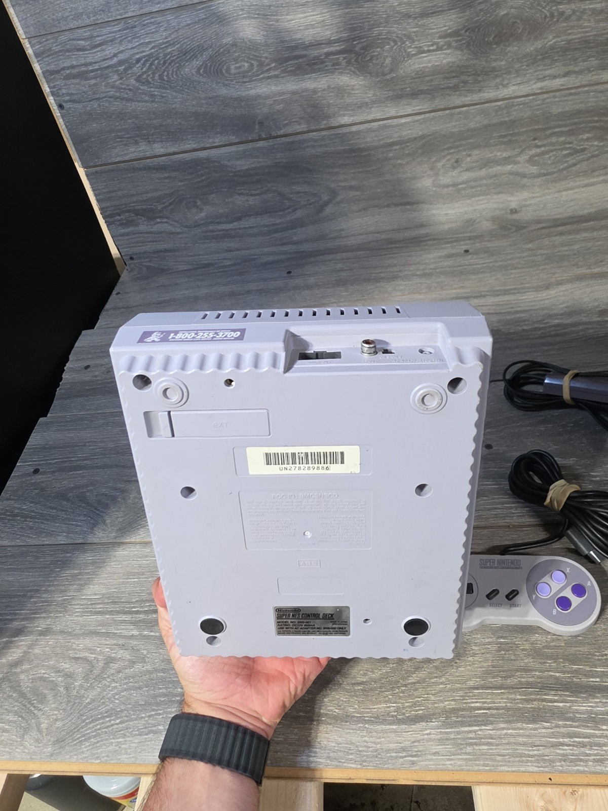 Super Nintendo Entertainment System Orig SNES Console SNS-001 W Control & Cords