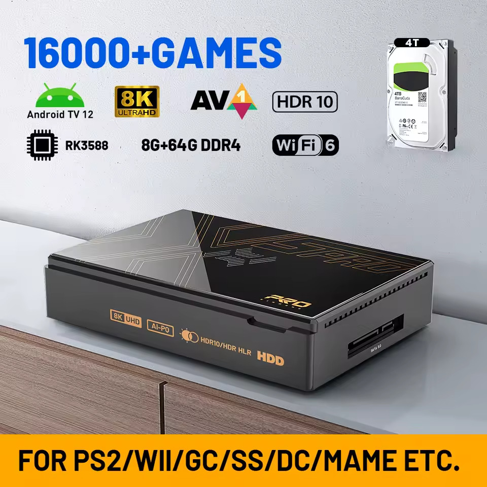 Kinhank Super Console X5 PRO Retro Video Game RK3588 8GB DDR4 4TB 16000+ Games