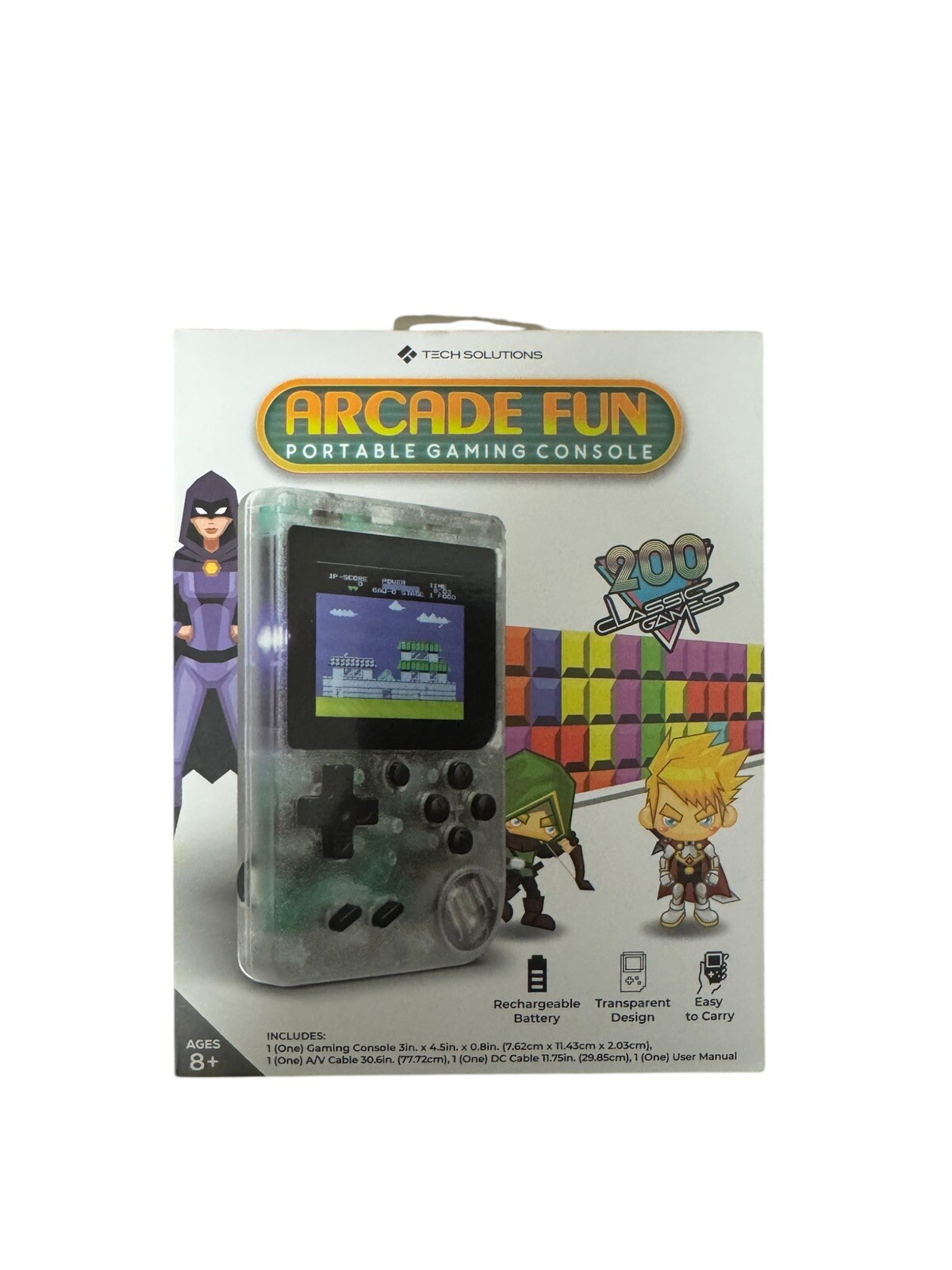 Merkury Innovations Arcade Fun Portable Gaming Console 200 Games NEW IN HAND