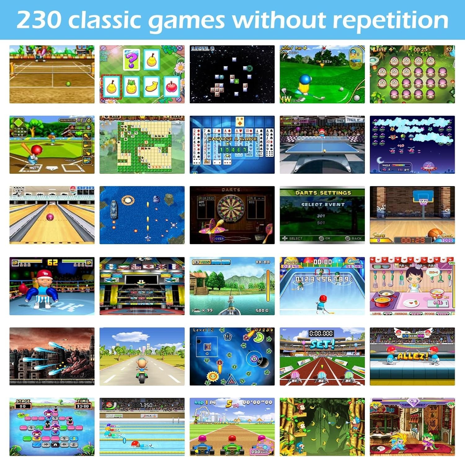 3.0» HD Handheld Game Console – 230 Built-In 16 Bit Retro Games for All Ages
