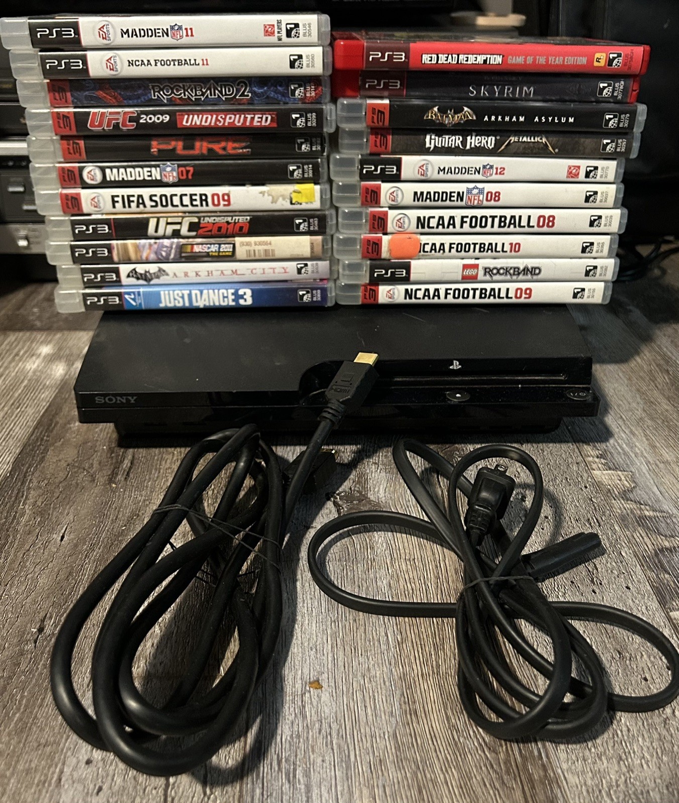 PS3 Slim CECH-2001A Console with 21 Games No Controller Tested Working