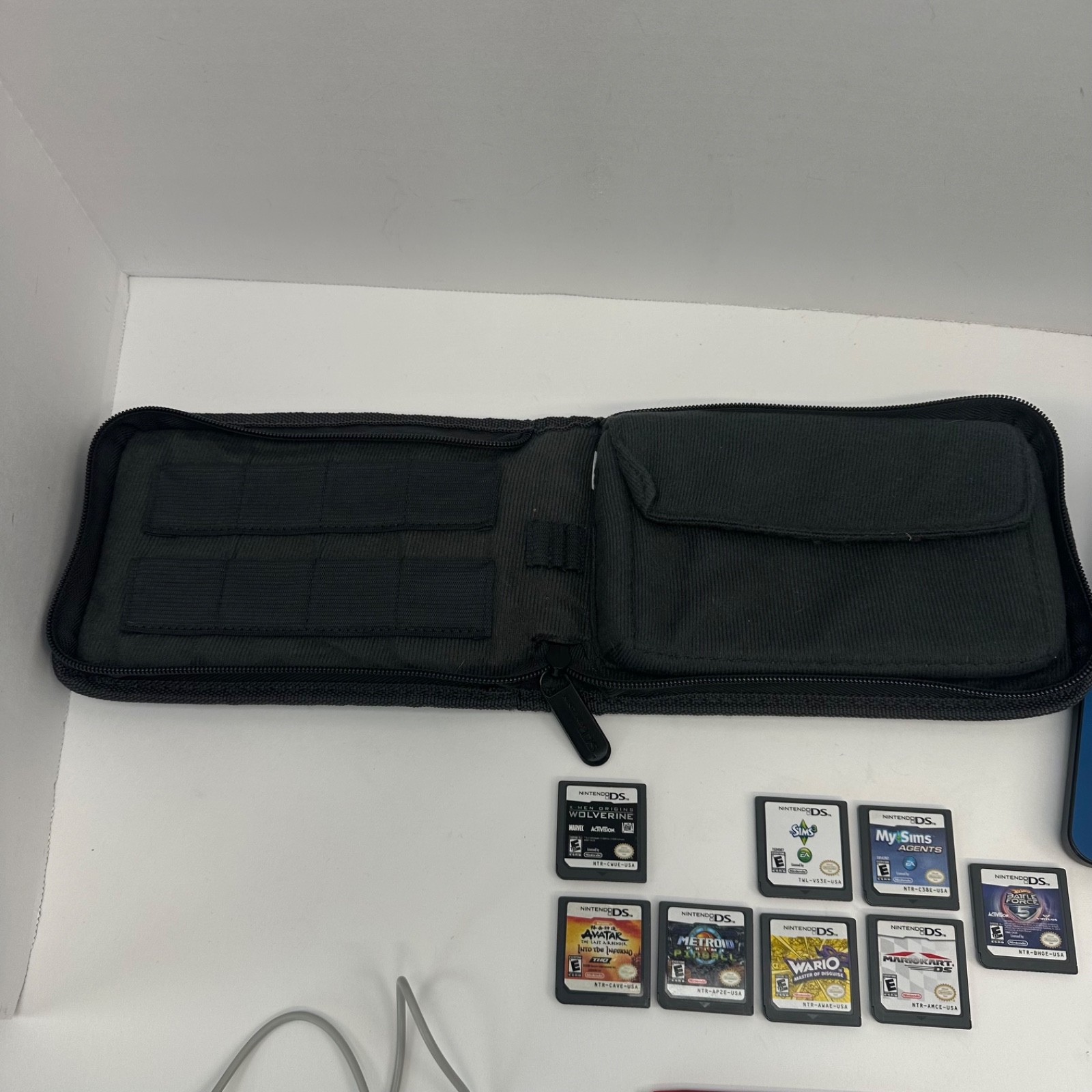 Nintendo DSi XL Midnight Blue Bundle Mario Kart DS & 8 Games Tested Works Stylus
