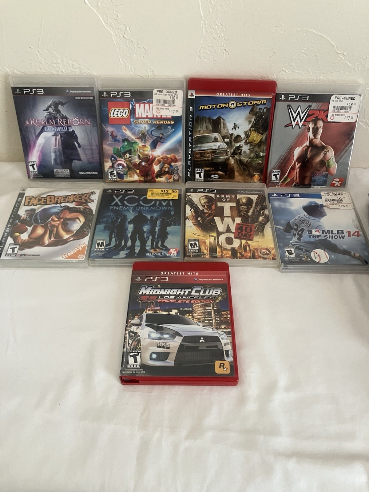 Sony PS3 Slim CECH-2001A 120GB Bundle 9 Games, Controller, Cables, Midnight Club