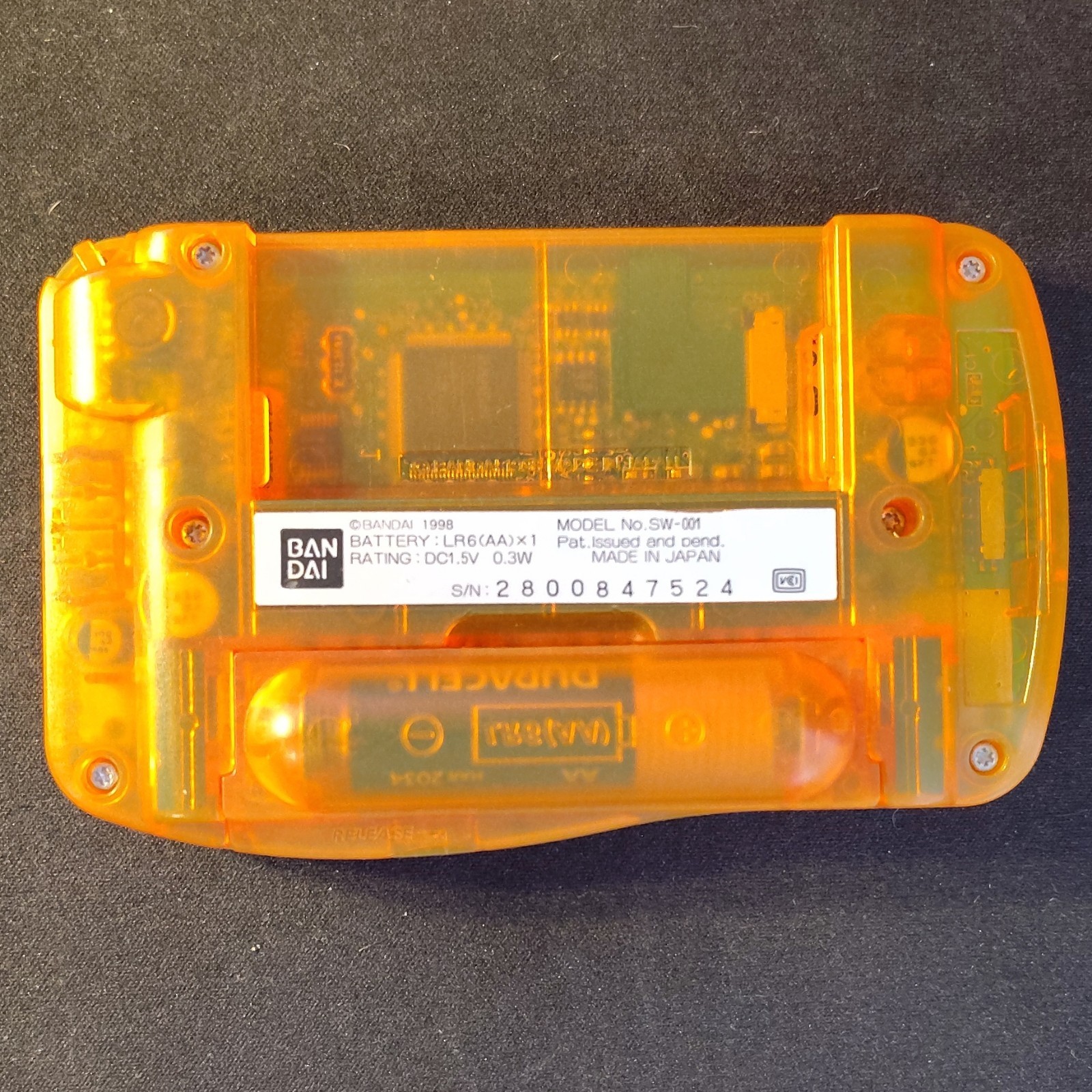 Bandai WonderSwan SW-001 Translucent Orange/Blue Digimon Edition | Works Great