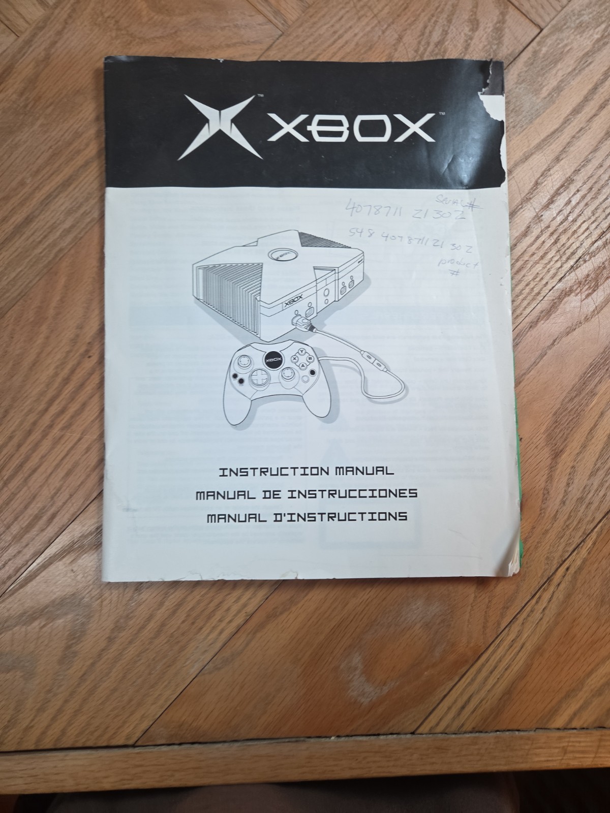 Microsoft XBOX Original Classic System For Parts with Remote and Manual No Chord