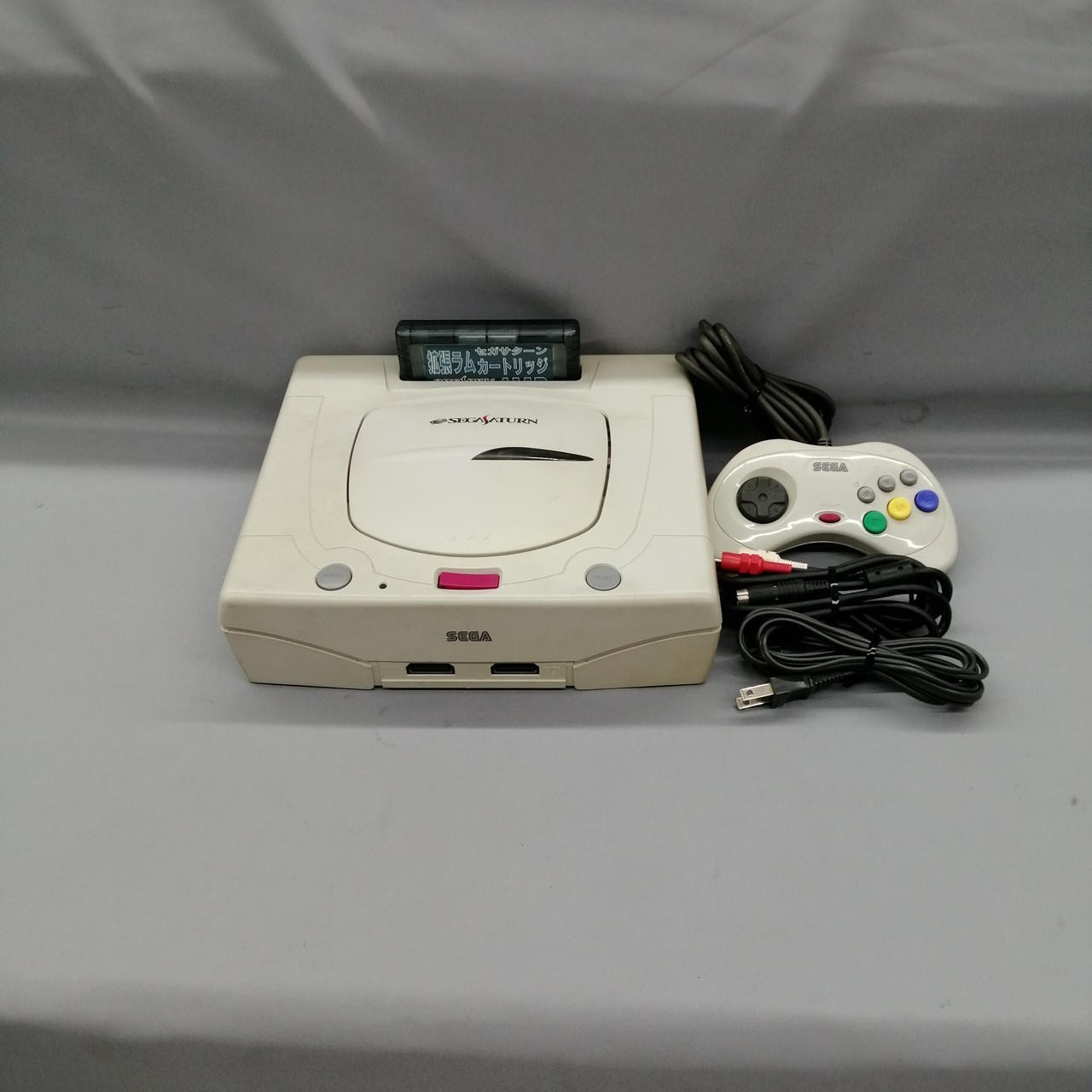 SEGA Saturn White Console HST-3220 4MB RAM Cartridge Japan A1916