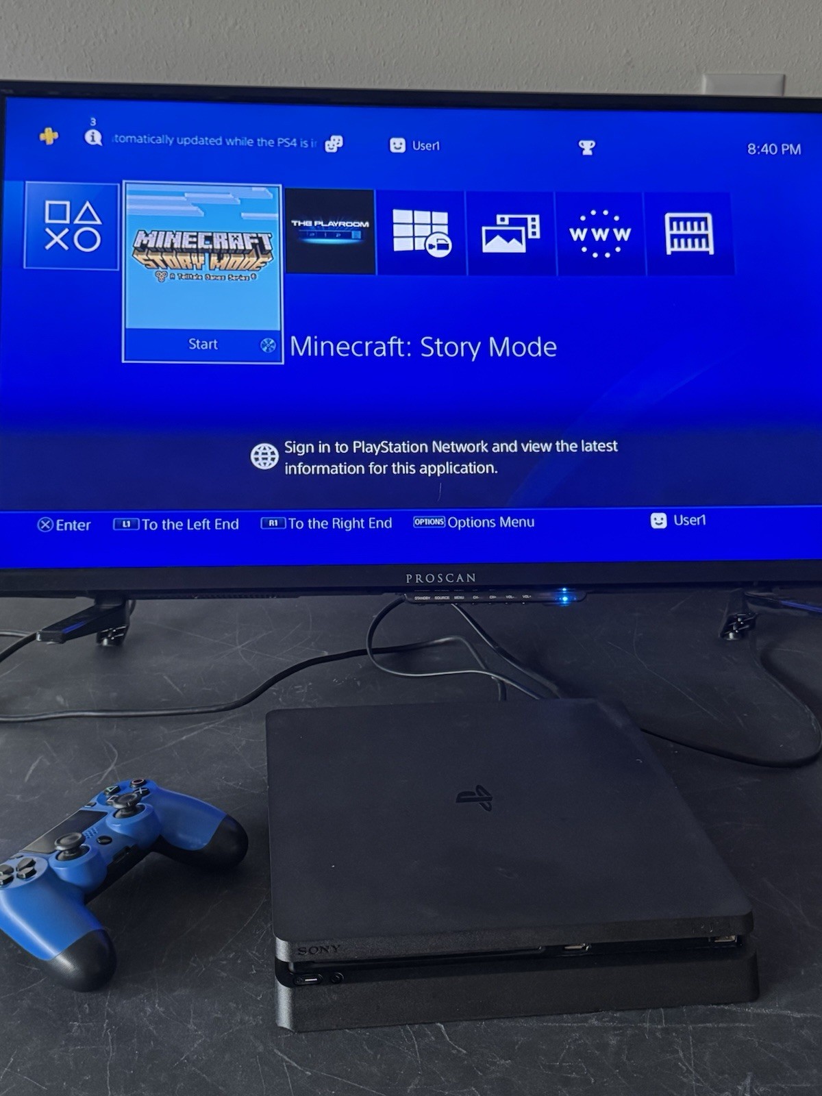 PS4 Slim 500GB Console & Controller CUH-2215B Bundle (New Paste/Washed) Sony