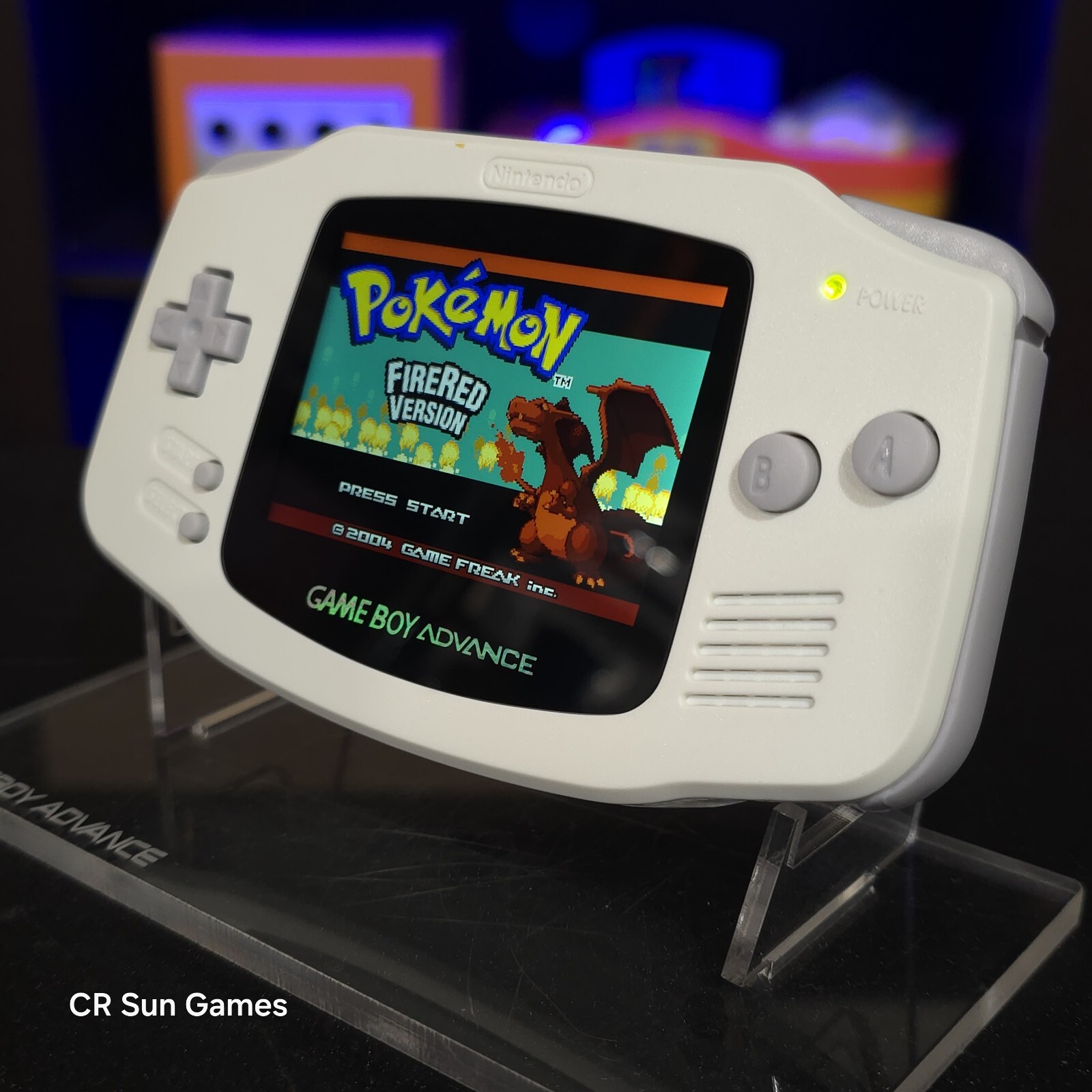 White Game Boy Advance GBA iPS LCD USB-C 1800 mAh Rechargeable Battery