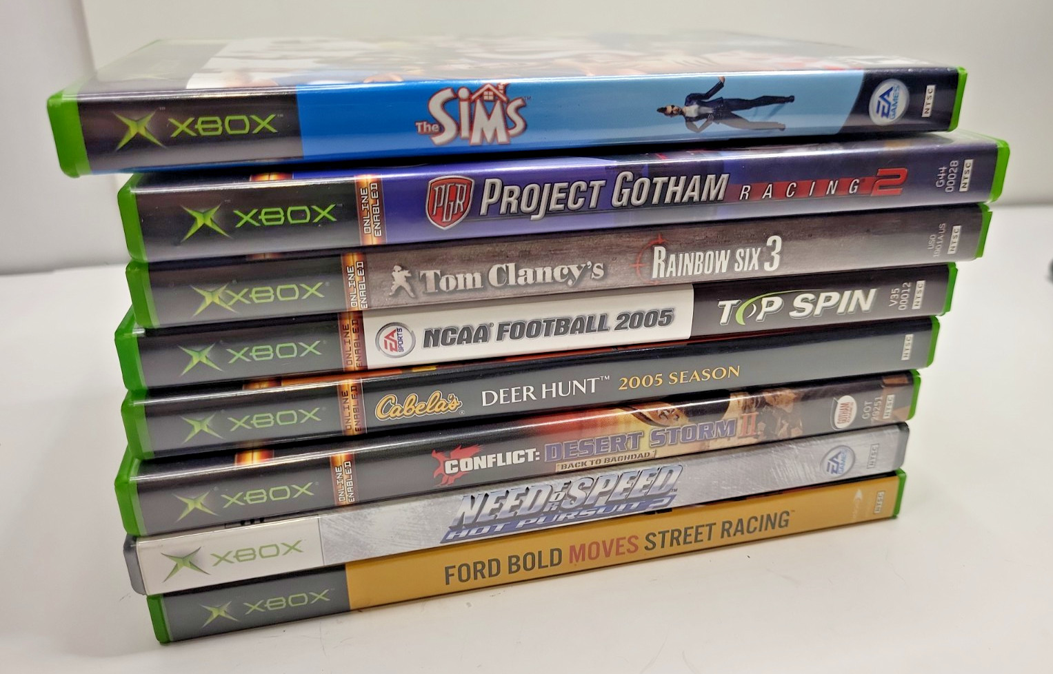 Original Microsoft Xbox Console Bundle w Controller, 8 Games, Cords – Working
