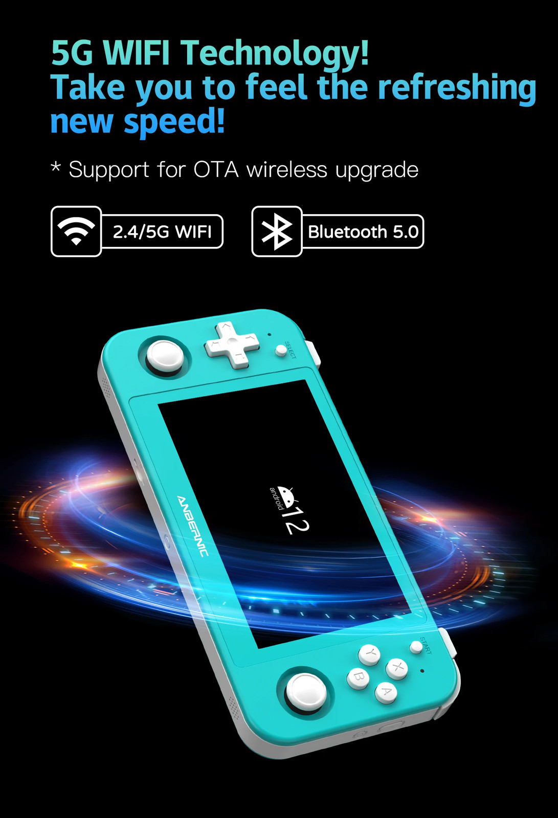 RG505 Handheld, Android 12 Unisoc T618 4.95″ OLED Console-128GB