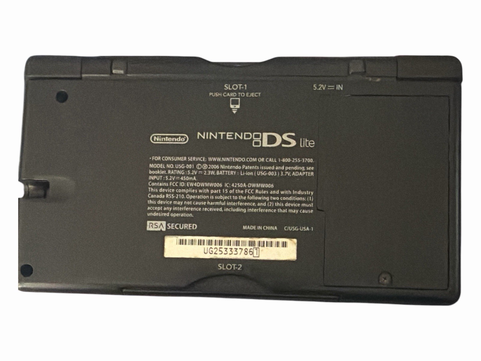 Nintendo DS Lite Red/Black USG-001 NTSC-U/C Wi-Fi Headphone Jack