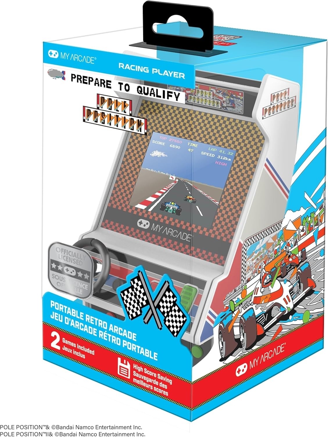 My Arcade Pole Position Racing Player Retro Mini Arcade Console 2 Games DGUNL702