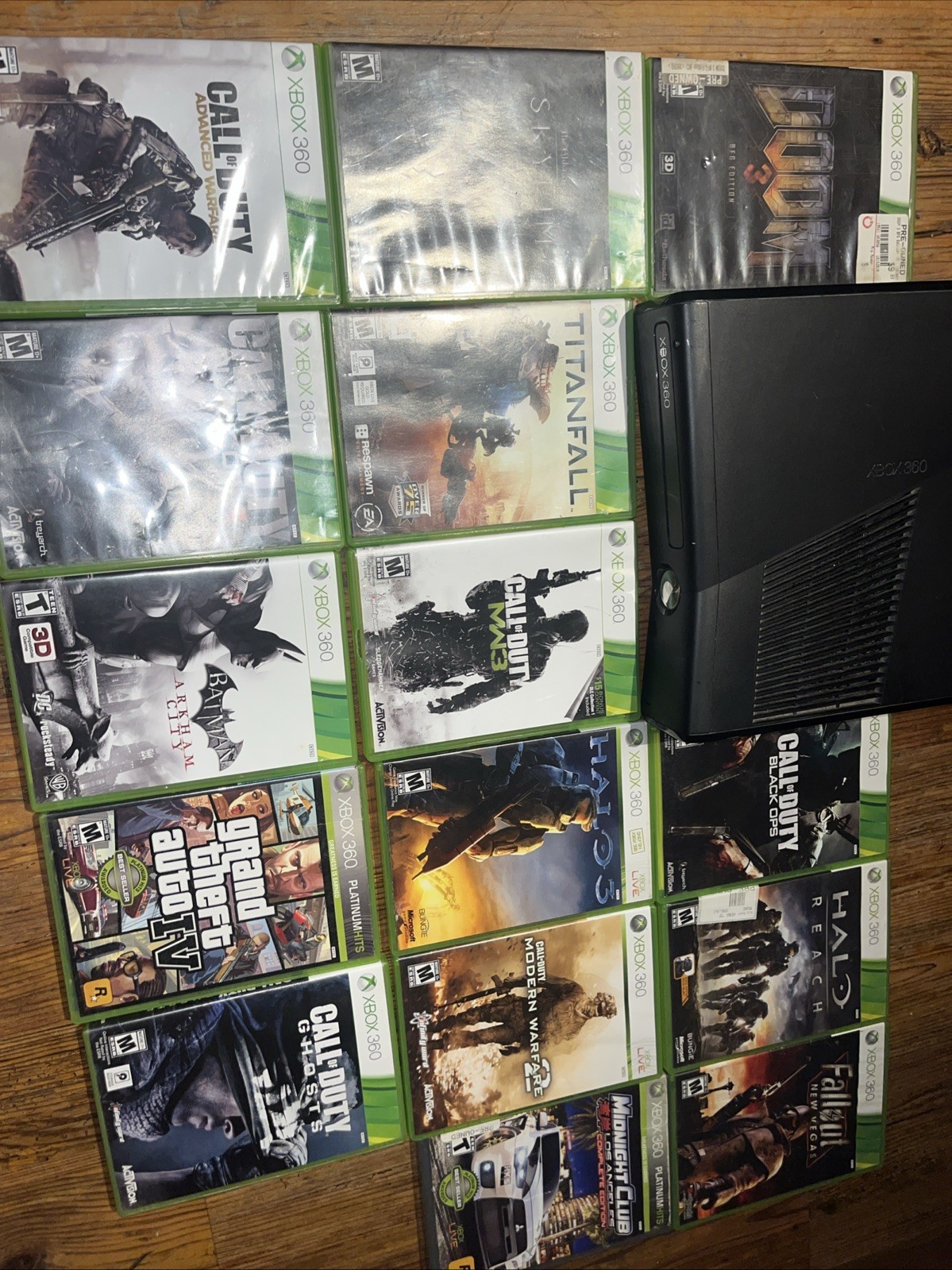 Microsoft Xbox 360 S Slim Black 250GB Replacement Console W/ Games Lot Bundle