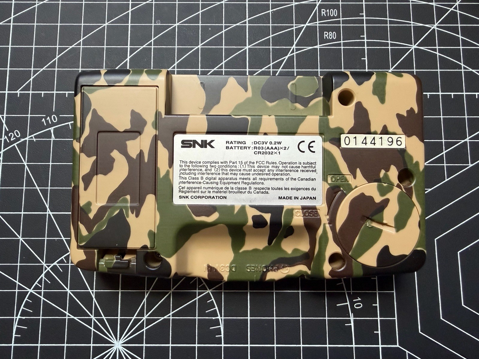 SNK NeoGeo Pocket Camouflage W/ Bivert Backlight &Box & Manual & Insert ~Prefect