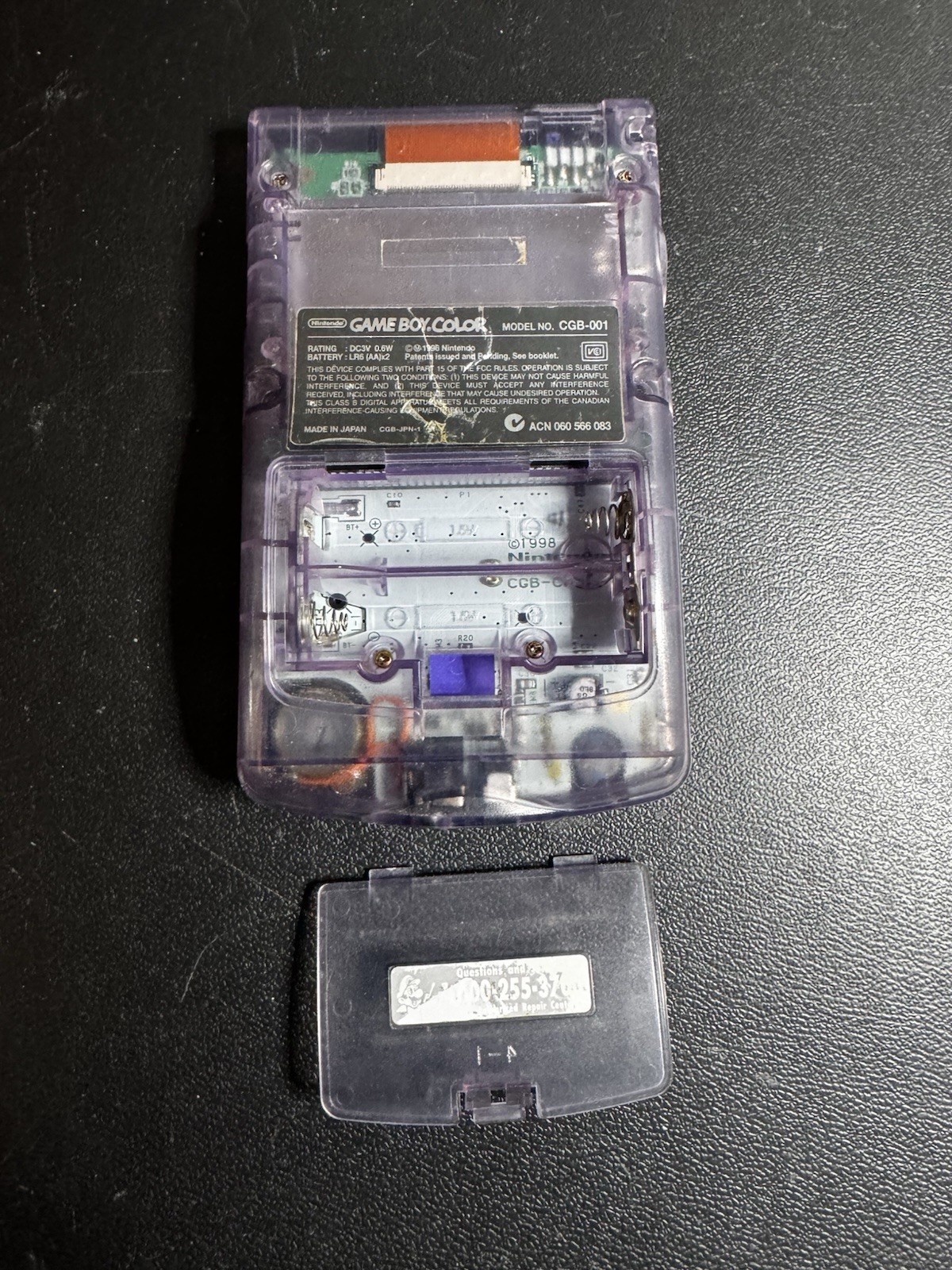 Nintendo Game Boy Color Atomic Purple W/ 4 Games Tested Works Great Yugioh Buffy