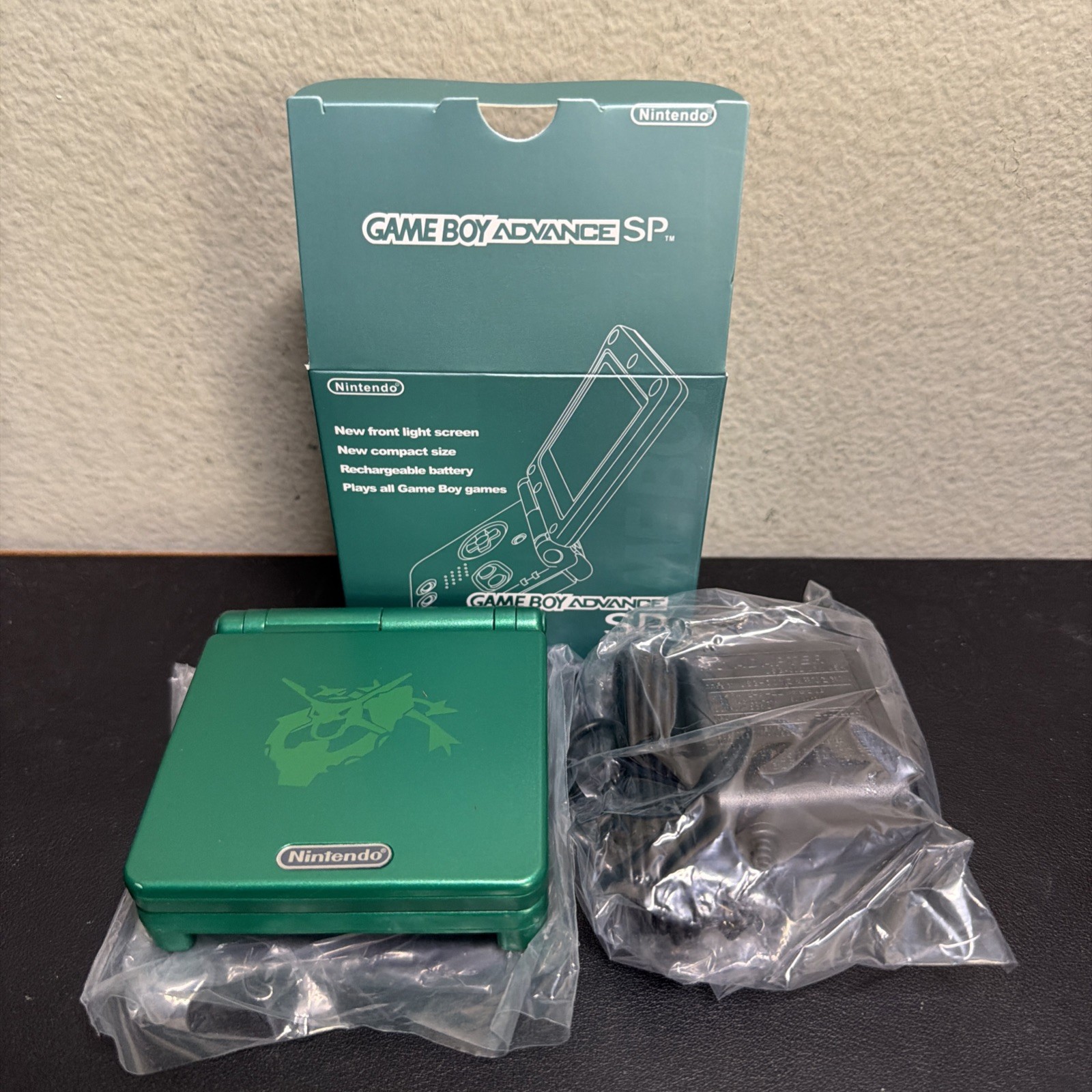 Nintendo Game Boy Advance SP Rayquaza Edition Console NEW IPS screen w/ Charger