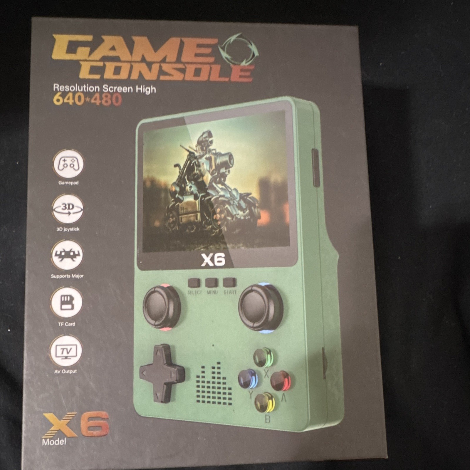 X6 Green Handheld System 64GB 480p 3D Joystick TF Card Slot AV Output