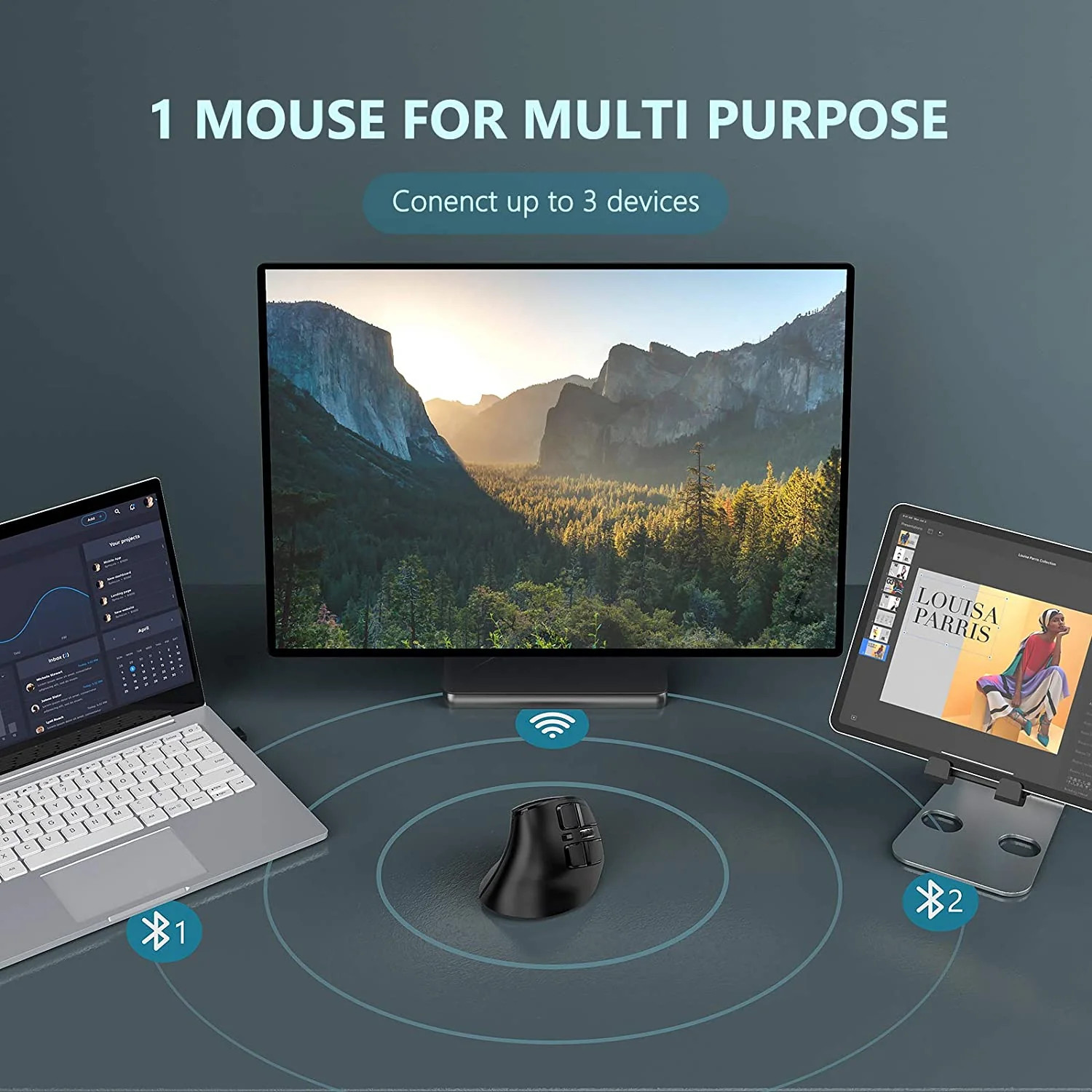 Ergonomic Vertical Bluetooth Mouse
