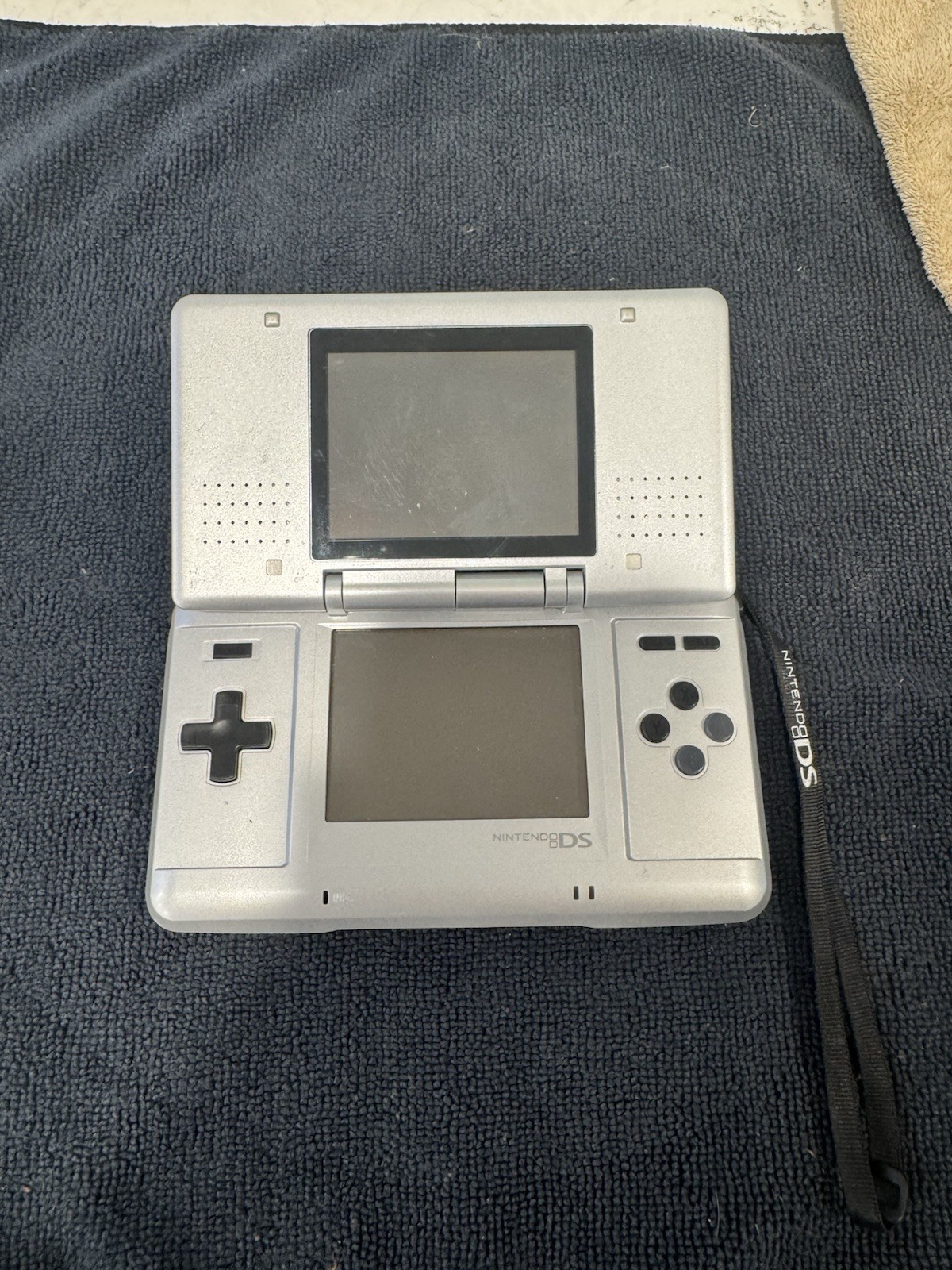 Nintendo DS Original NTR-001 Console – Titanium Silver – USB Charger- No Stylus