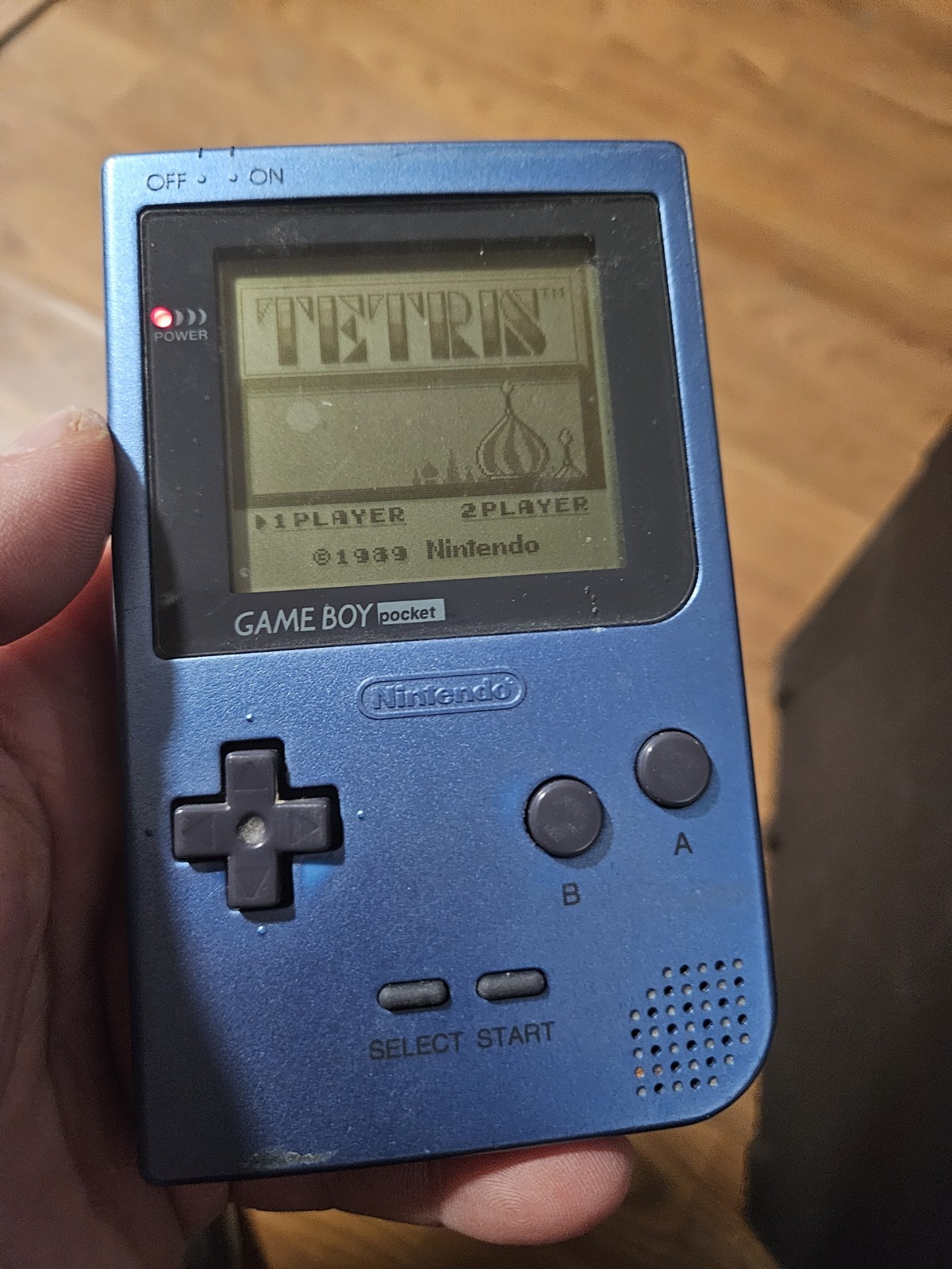 Nintendo Game Boy Pocket –Blue – Tested & Working- No Battery Cover- W/tetris
