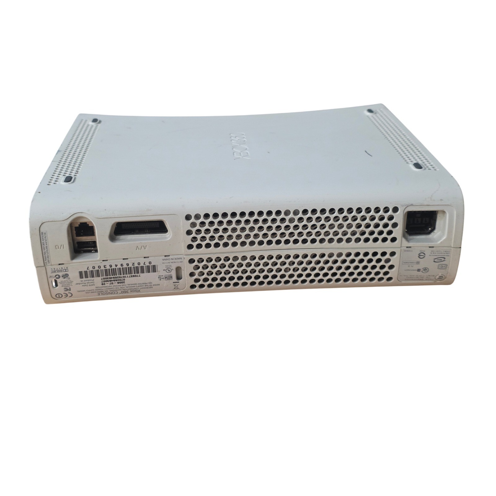 Microsoft Xbox 360 Original Console White 2006 w/ PSU Untested For Part/ Repair