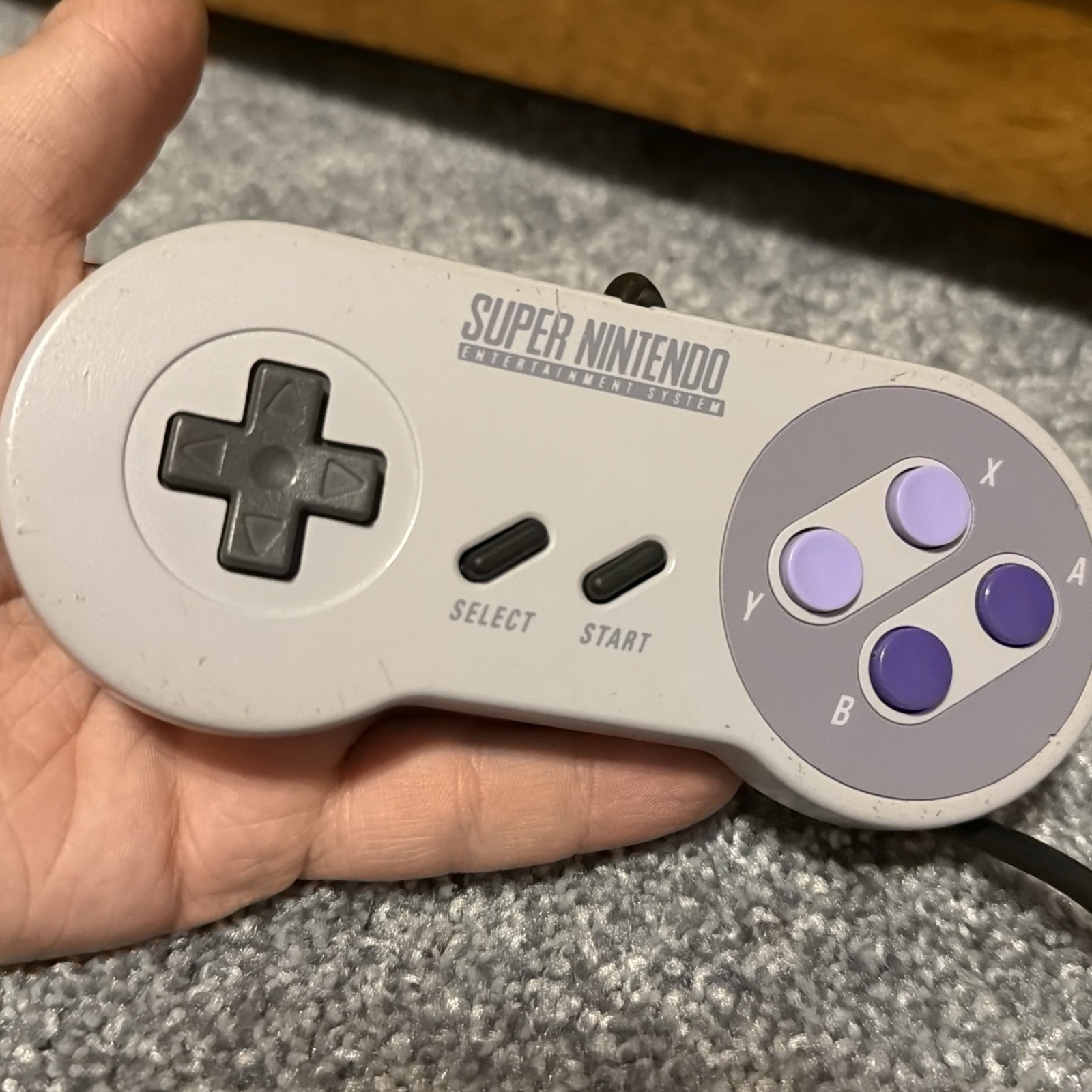 Super Nintendo SNES with 2 Controllers And Cords Working READ