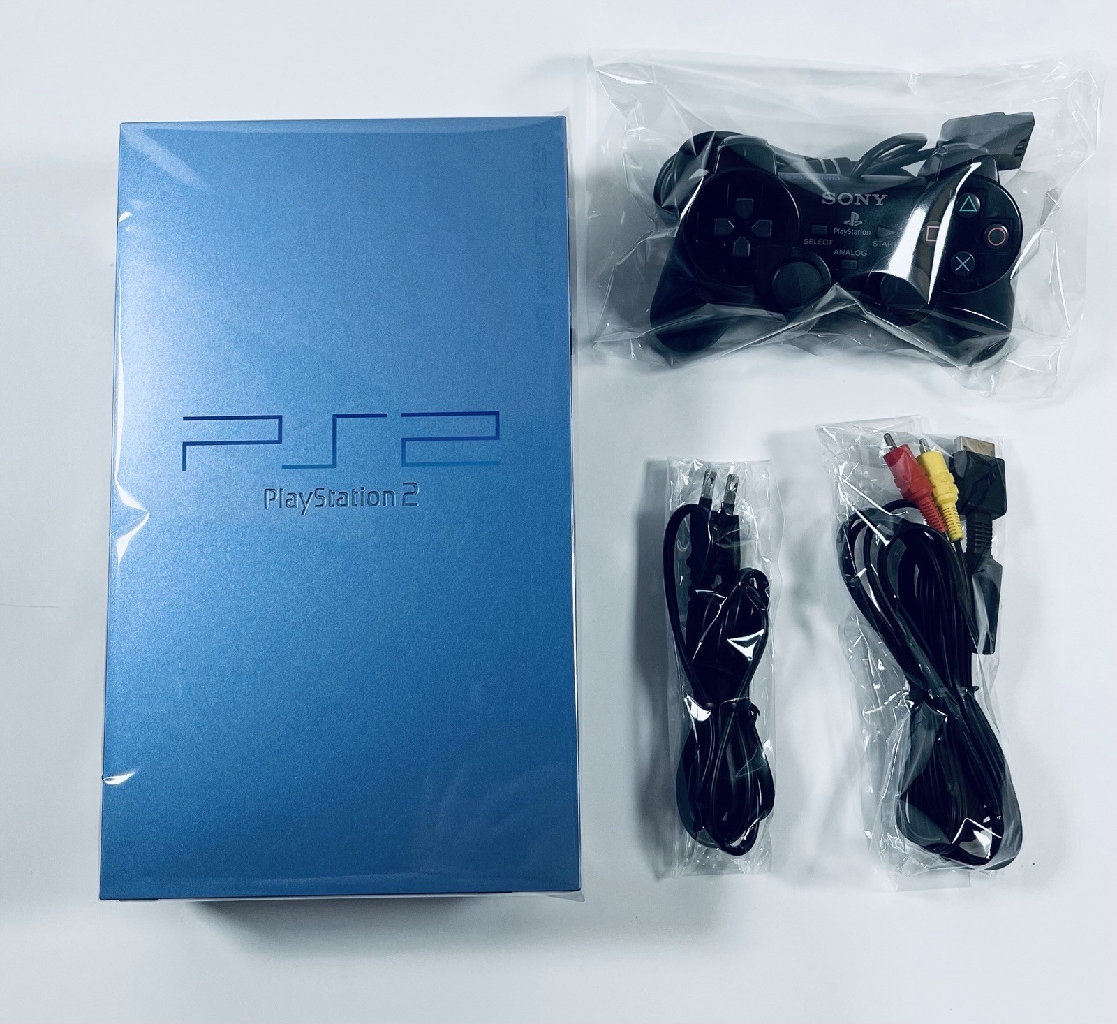 ✨Sony PS2 Aqua Blue Console SCPH-39000 Controller Cables NTSC-J Japan Tested✨