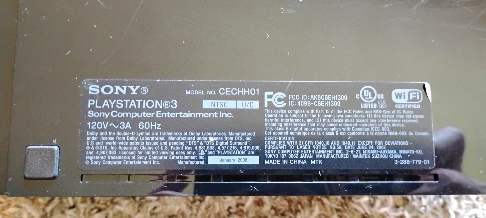 Sony PlayStation 3 Launch 40GB TESTED WORKING PS3 CECHH01 w controller and BOX