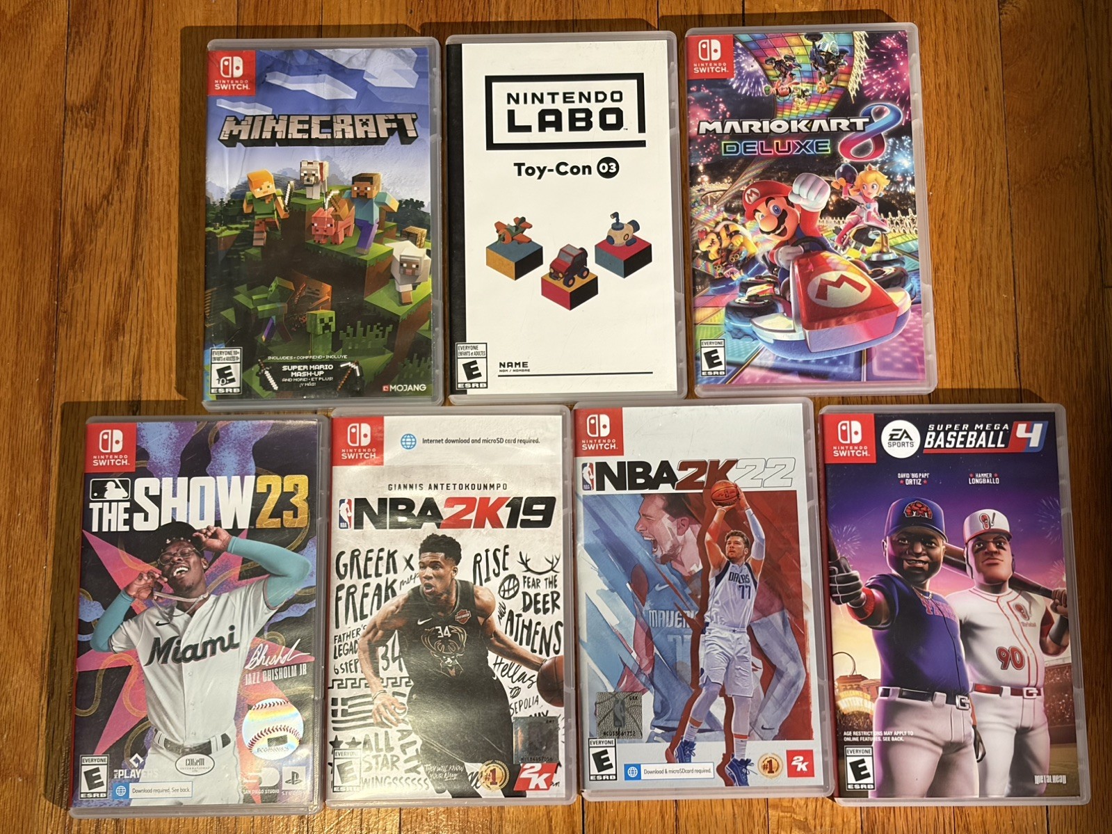 Nintendo Switch Handheld Console – Neon Blue/Red with 7 games read descr