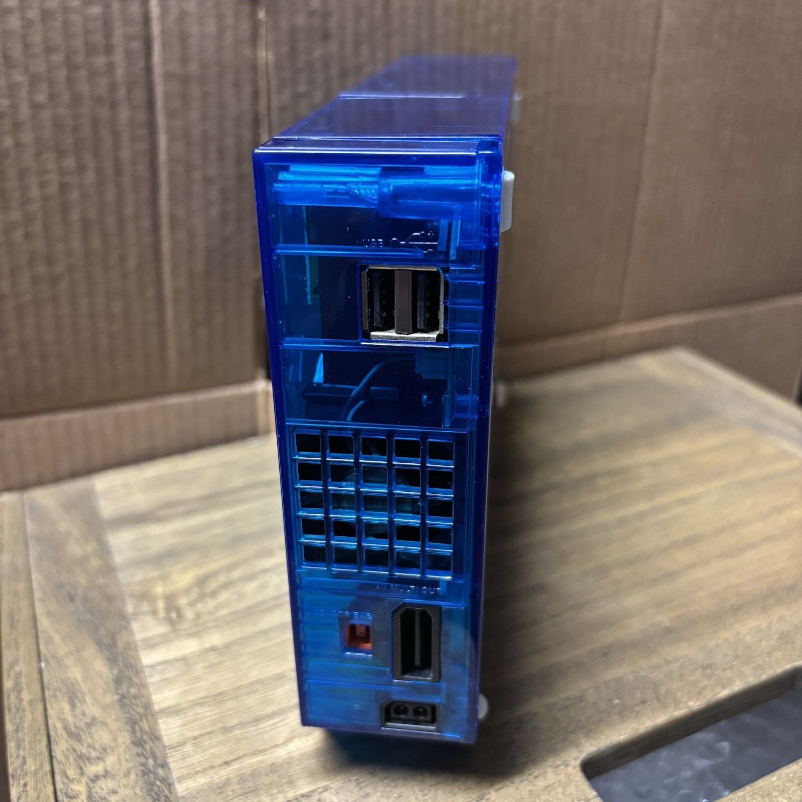 Custom Transparent (Clear) Blue Nintendo Wii – GameCube Compatible -Console Only