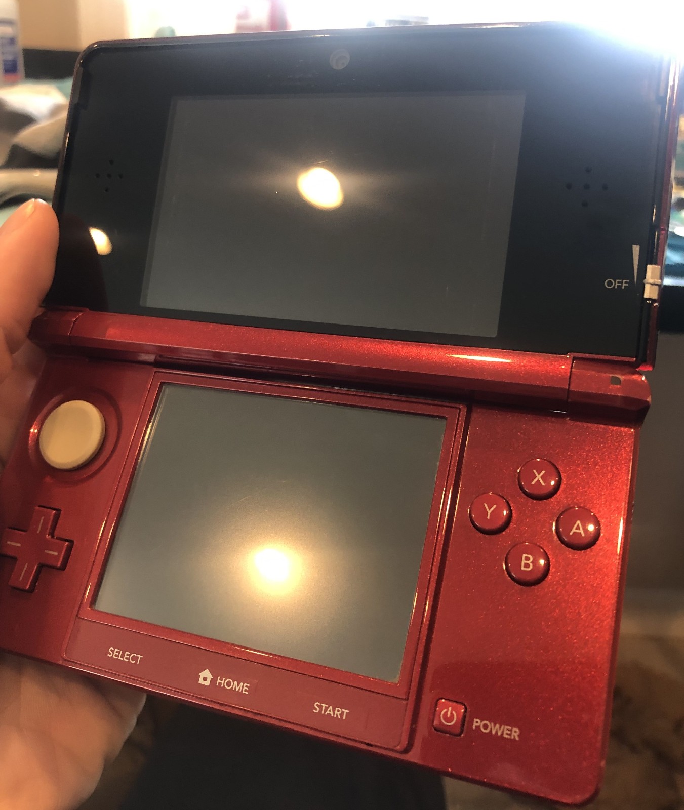 Nintendo 3DS Flame Red CTR-001 Handheld Console w/ Charger/Stylus– Fully Tested