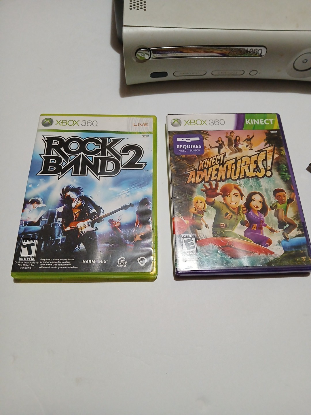 Microsoft Xbox 360 Bundle No Controller, Wireless WiFi Adapter , 2 Games