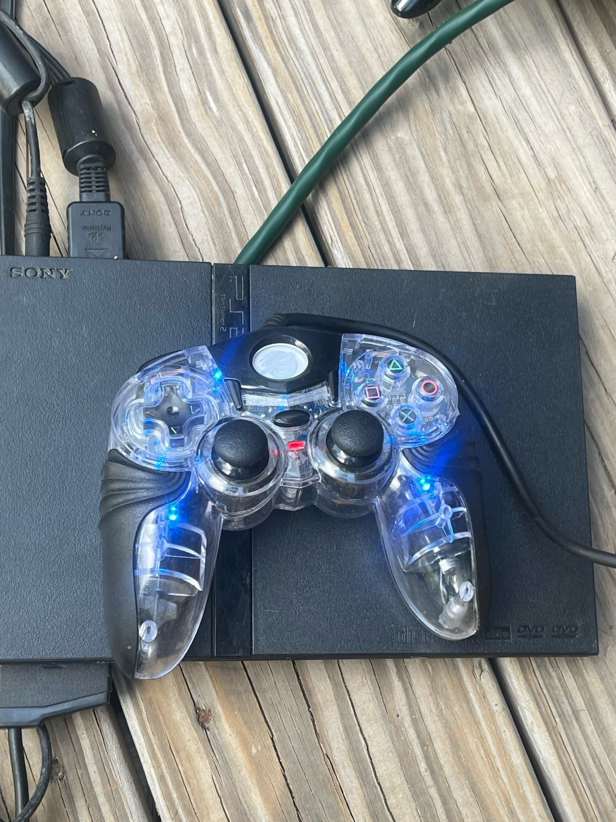 Sony PlayStation 2 PS2 SCPH-77001 w/ Controller cables & 38 Games Tested